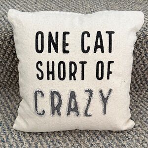 Cream Pillow with Fun Cat Quote